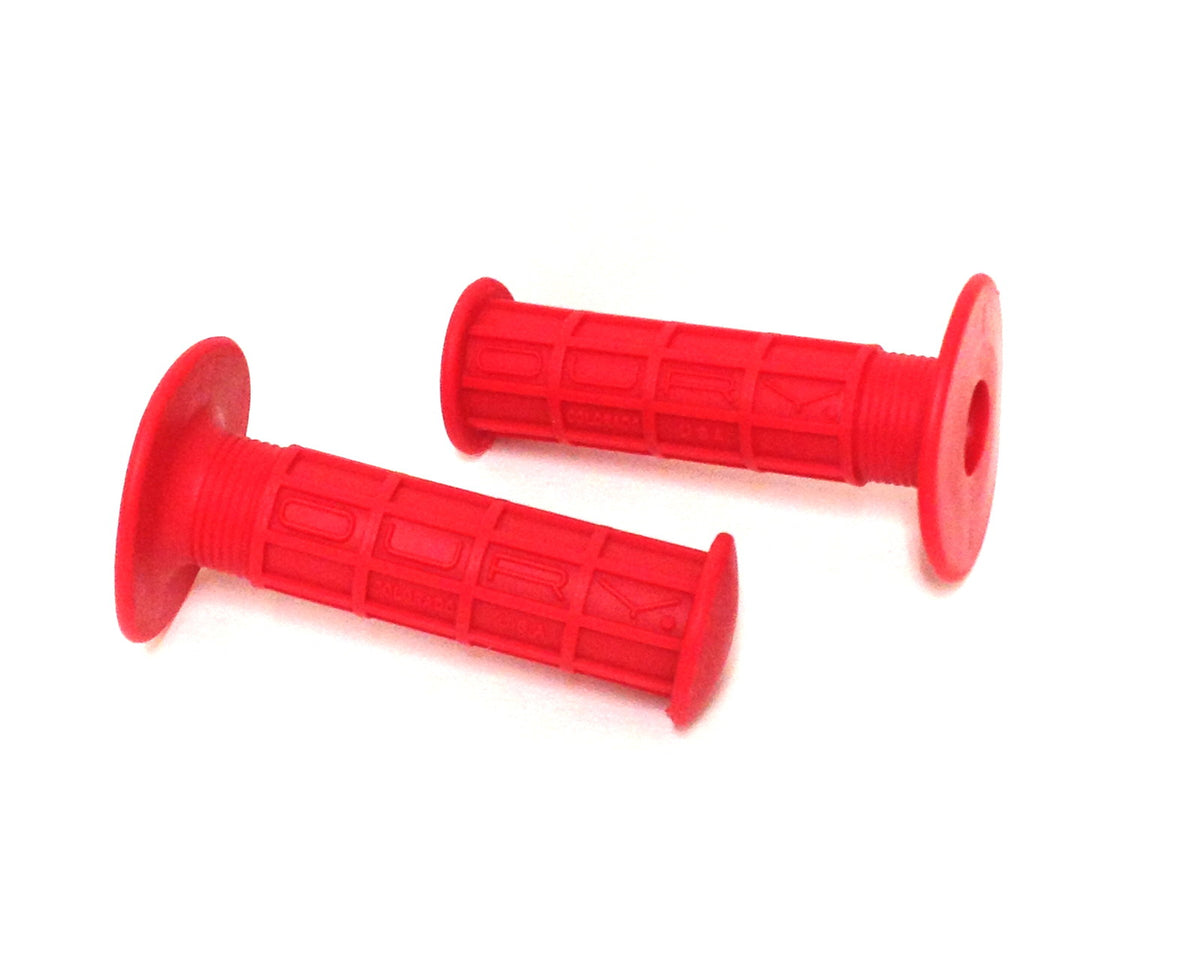 Red BMX Bicycle Handlebar Grips - Full Waffle Style for BMX Bikes