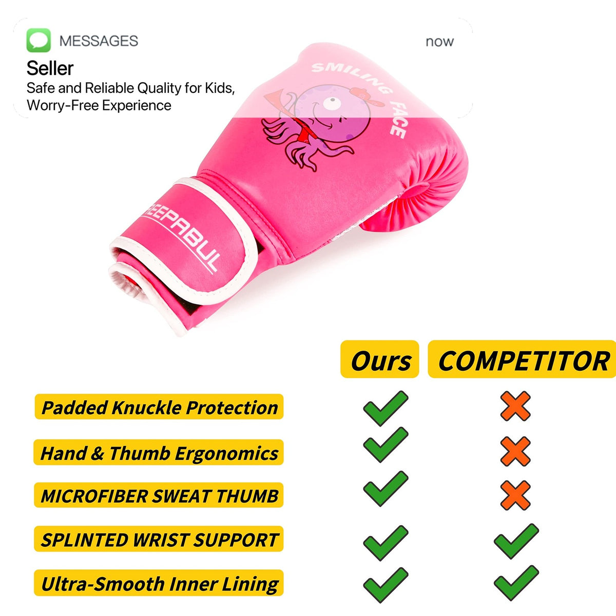 Kids Boxing Gloves for 3-8 Years - Toddler Fight Gloves with Breathable Mesh