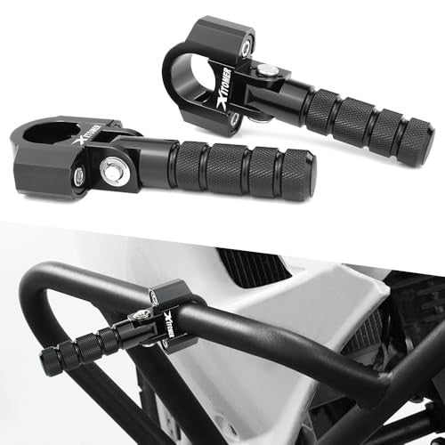 Motorcycle Foot Pegs 22-28mm Fit for 7/8-1-1/8 Inch Crash Bar Tubing - Aluminum
