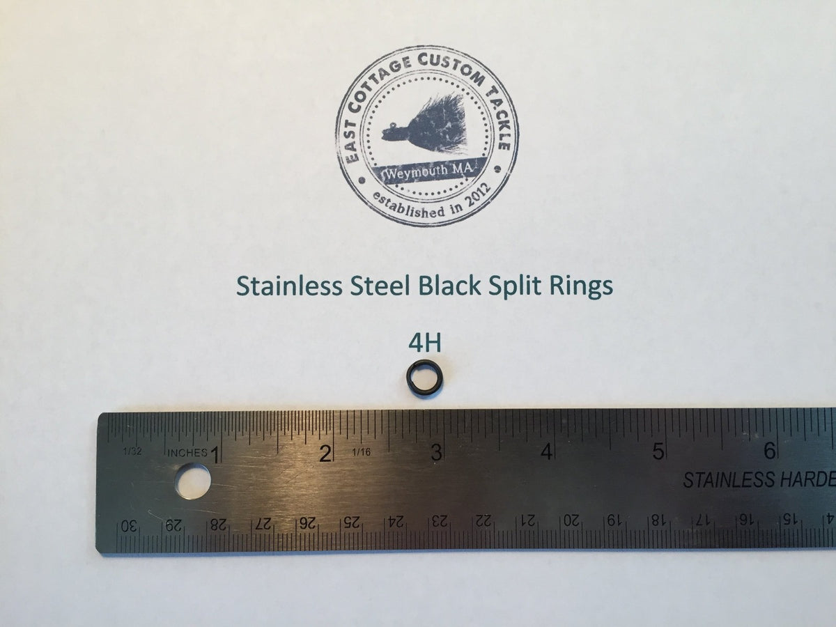 Heavy Duty Black Stainless Steel Split Rings for Fishing Tackle Multiple Sizes