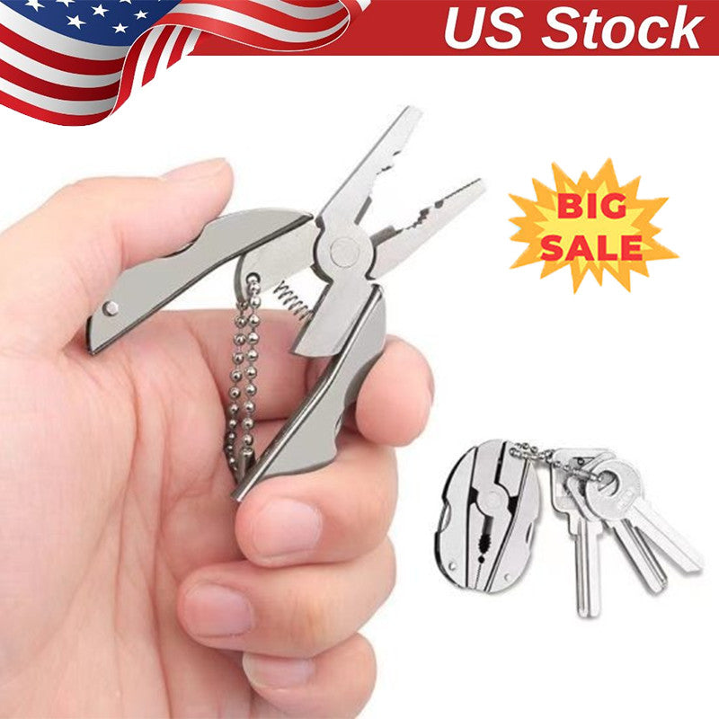 Mini Folding Multi Tool Pliers for Camping Fishing Travel Keychain