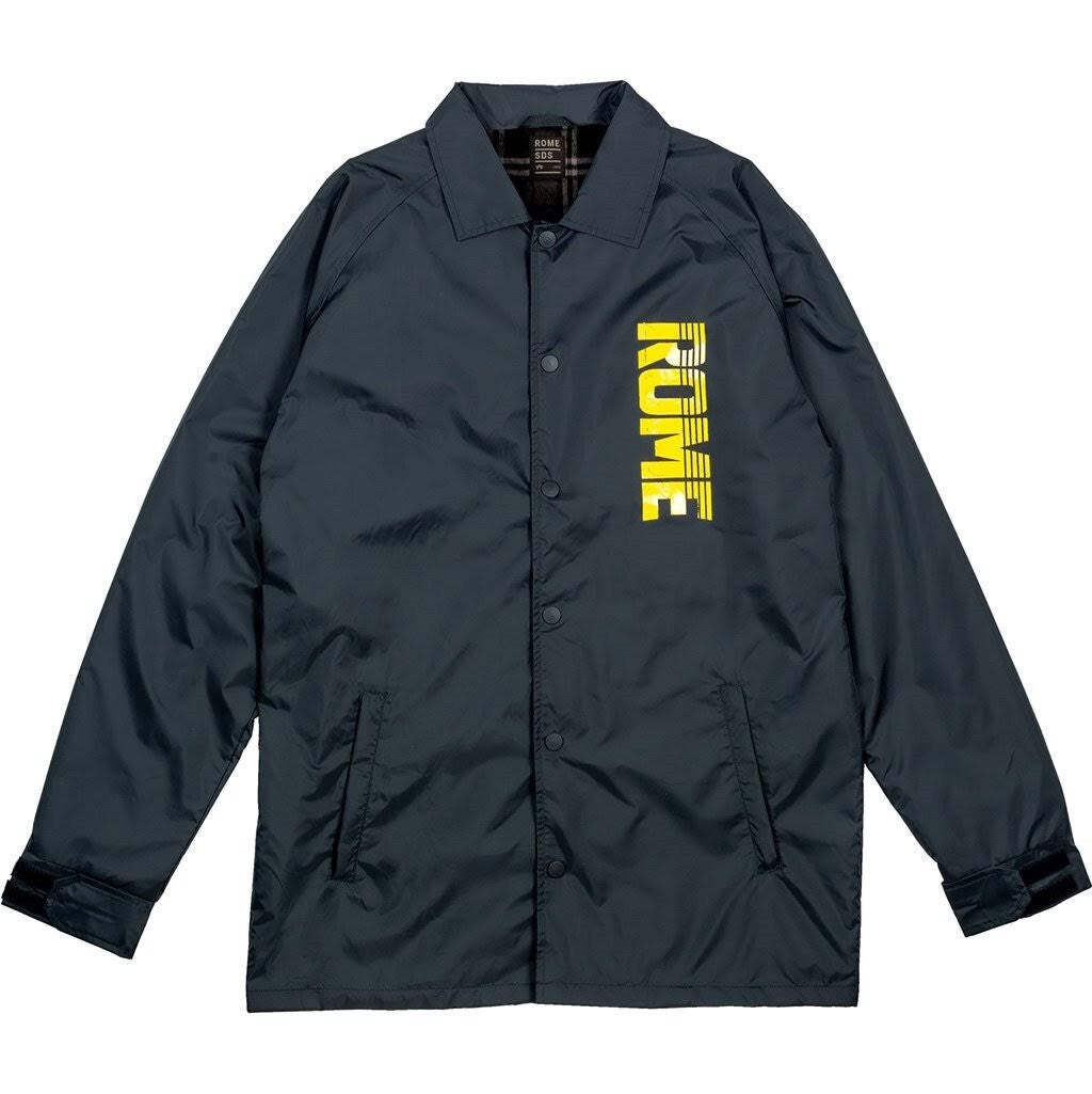 Men's Lightweight Nylon Coaches Jacket - Black, Size Medium