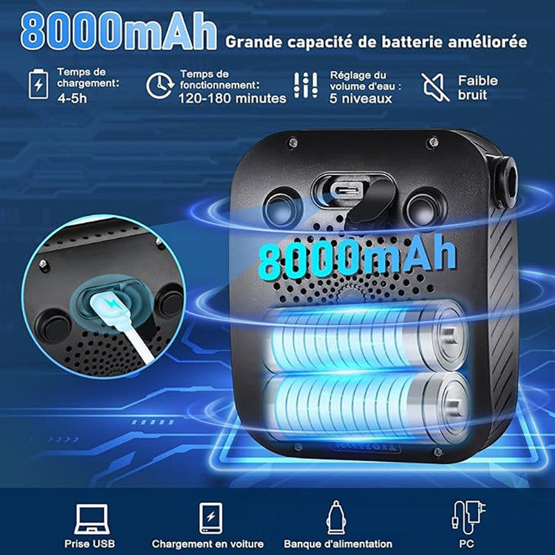Portable Shower with LCD Display 8000mAh Rechargeable 5 Pressure Levels
