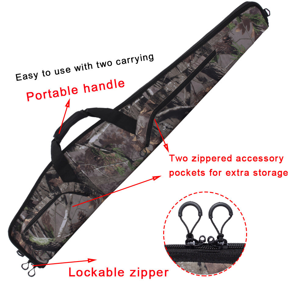 Soft Rifle Case with Padded Interior and Water-Resistant Nylon for Scoped Guns