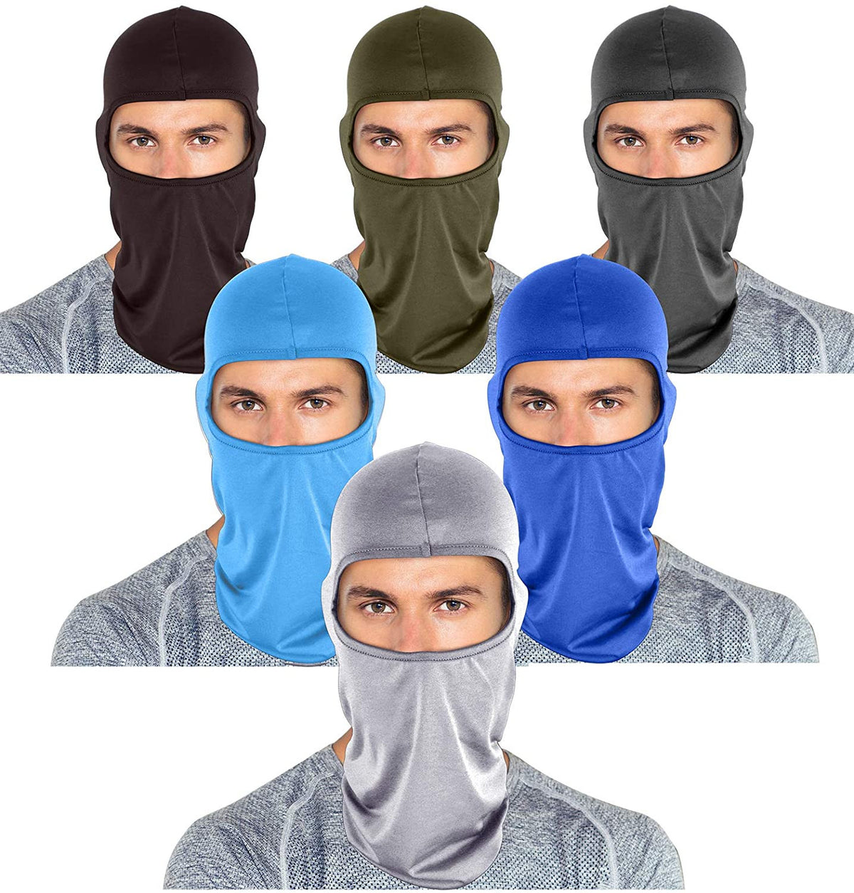 6 Pack Full Face Ski Masks for Cold Weather and UV Protection - Calavera Style