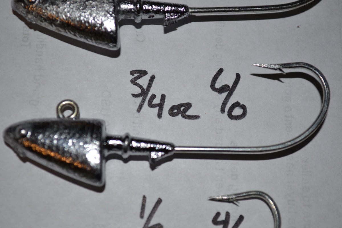 Saltwater-Safe Fishing Jigheads with Eagle Claw Hooks – Multiple Weights & Hook Sizes