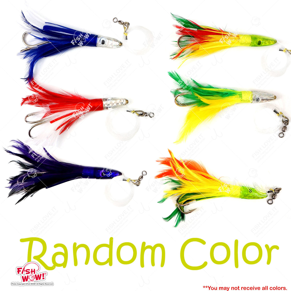 6-Inch Fish Trolling Tuna Feather Rig - Big Game Saltwater Lure