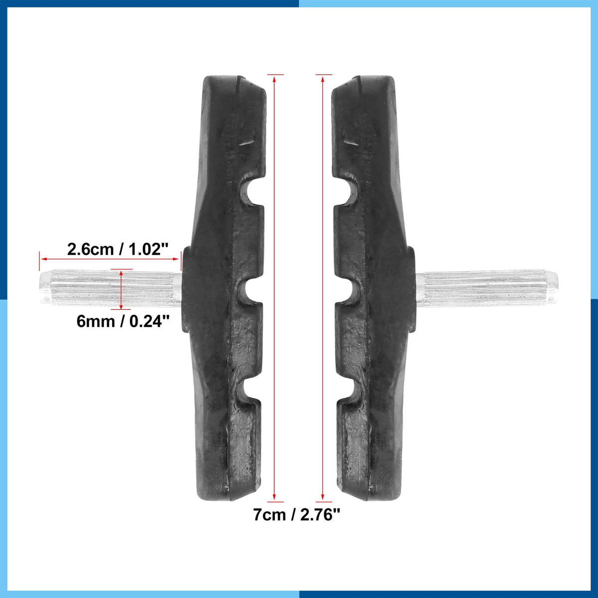 Bike Brake Pads Set for Cantilever Mountain Bikes - Threadless Post 70mm