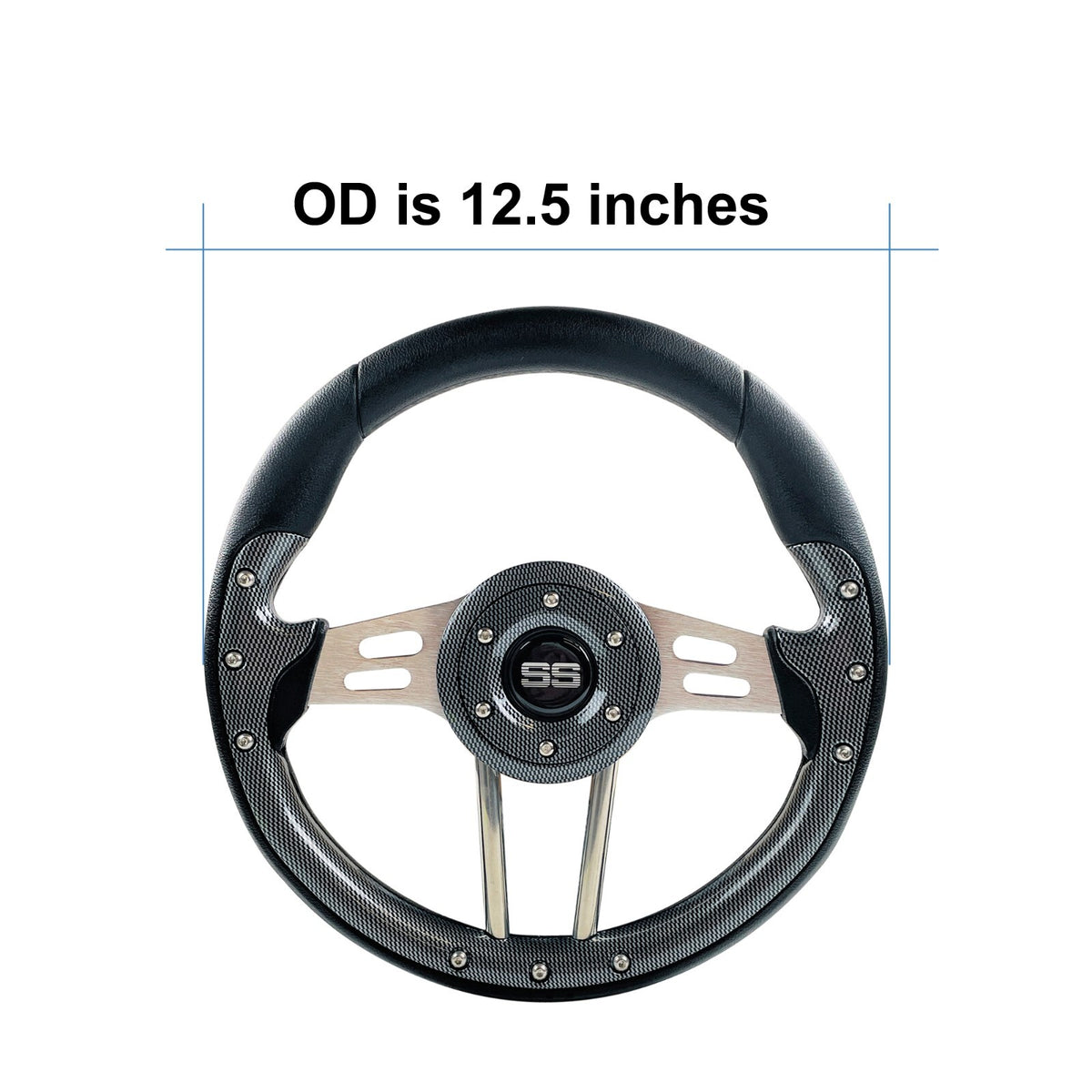12.5 Inch Carbon Fiber Golf Cart Steering Wheel for EZGO Club Car Yamaha