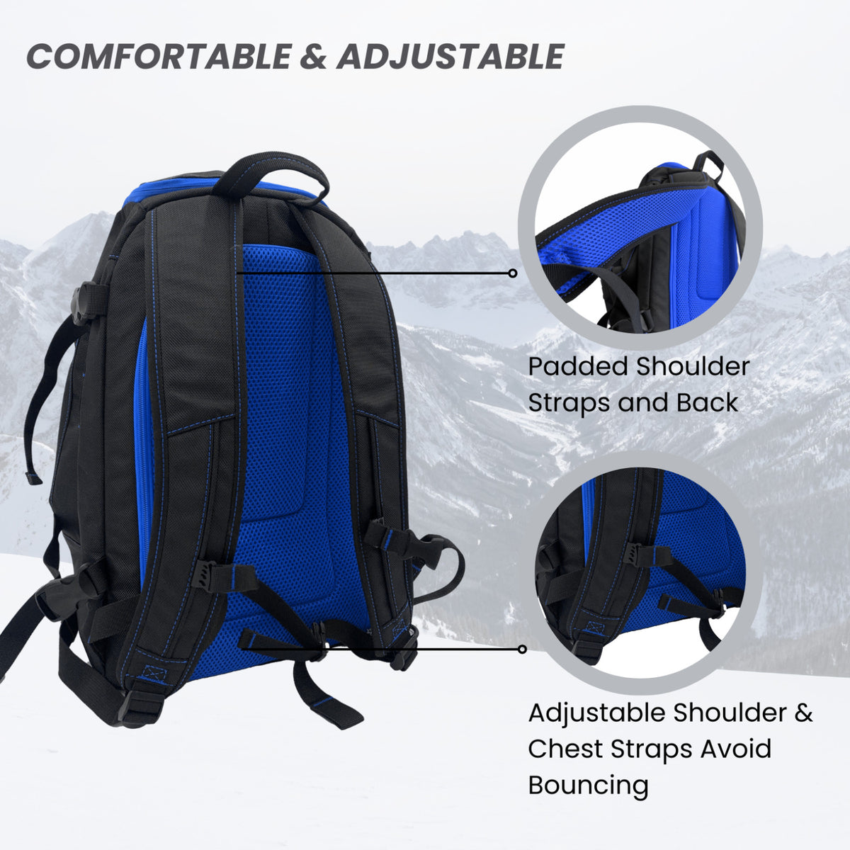 50L Ski Snowboard Boot Backpack Waterproof Gear Bag with Helmet Gloves & Goggles Storage