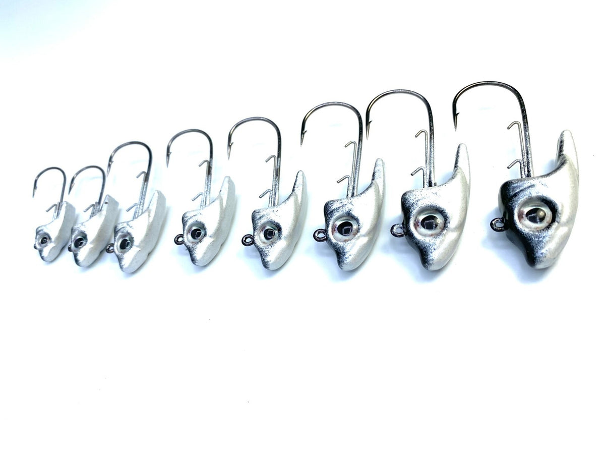 Ledge Knocker Swimbait Jig Heads with 3D Eyes - Multiple Weights & Hooks