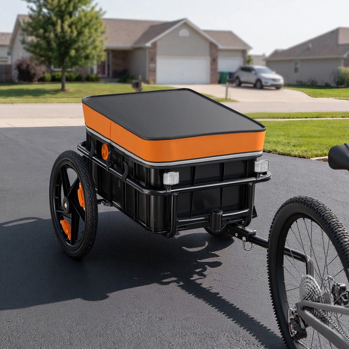 Foldable Bicycle Cargo Trailer 100lbs Capacity for 22-28 Inch Bikes