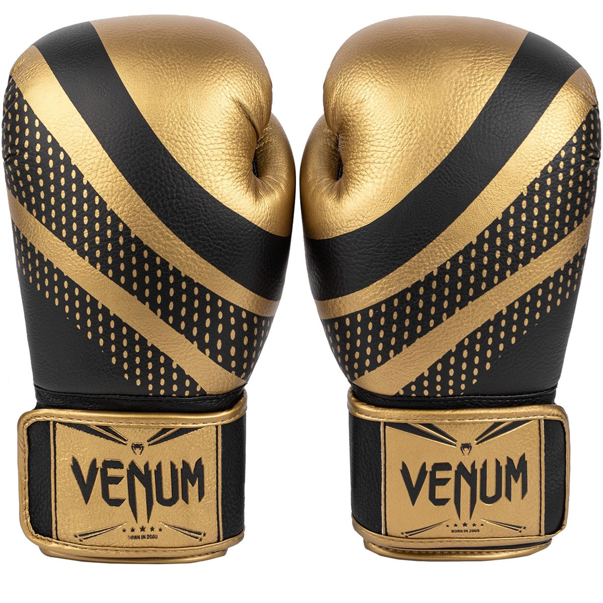 Boxing Gloves with Hook and Loop Closure - Gold and Black, 10oz-14oz