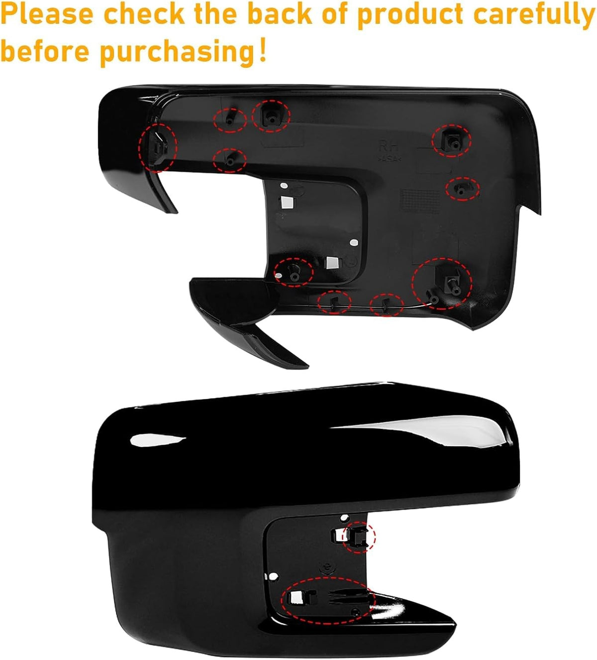 Ford F150 Right Side Mirror Cover Glossy Black Replacement 2021-2025