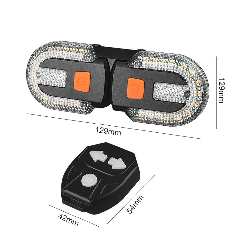 Bike Turn Signal Lights 2-Pack USB Rechargeable Front Rear with Remote