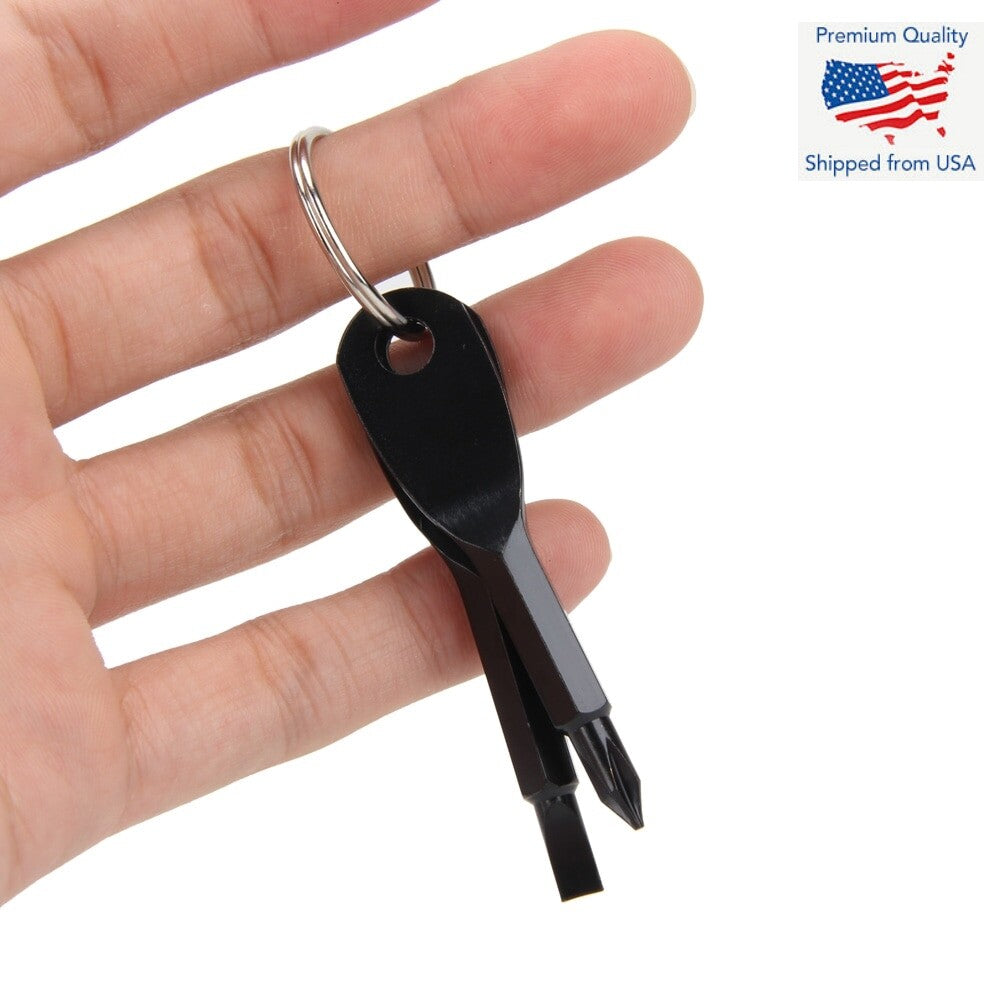 Mini Key Ring Screwdriver Set with Keychain - Portable EDC Tools for Outdoor Use