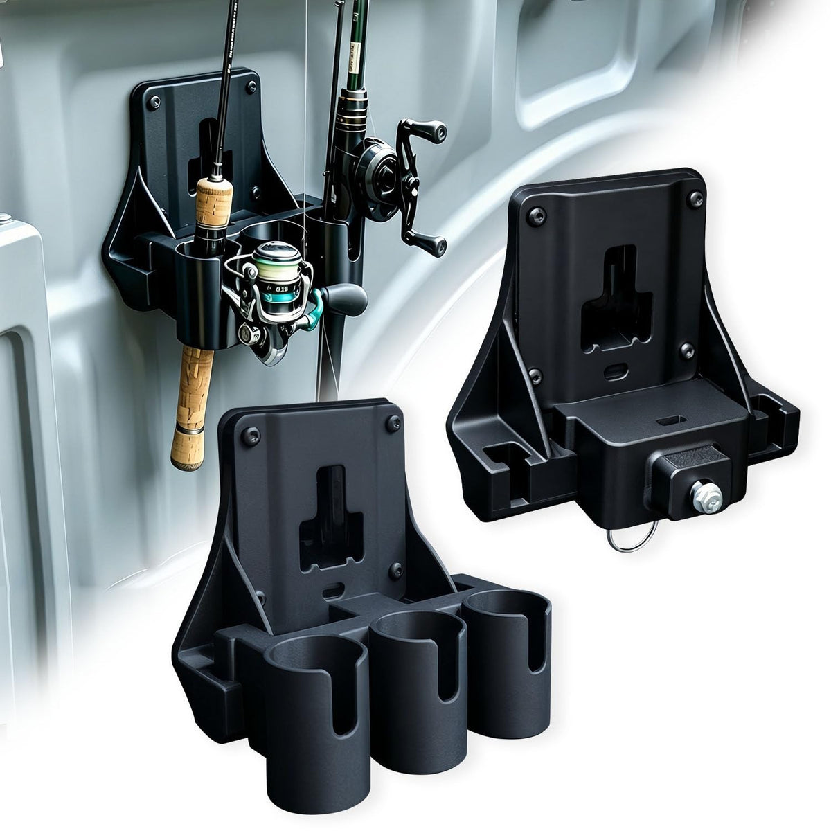 Pickup Truck Fishing Rod Holder No Drill Mount for F150 & Outdoor Use