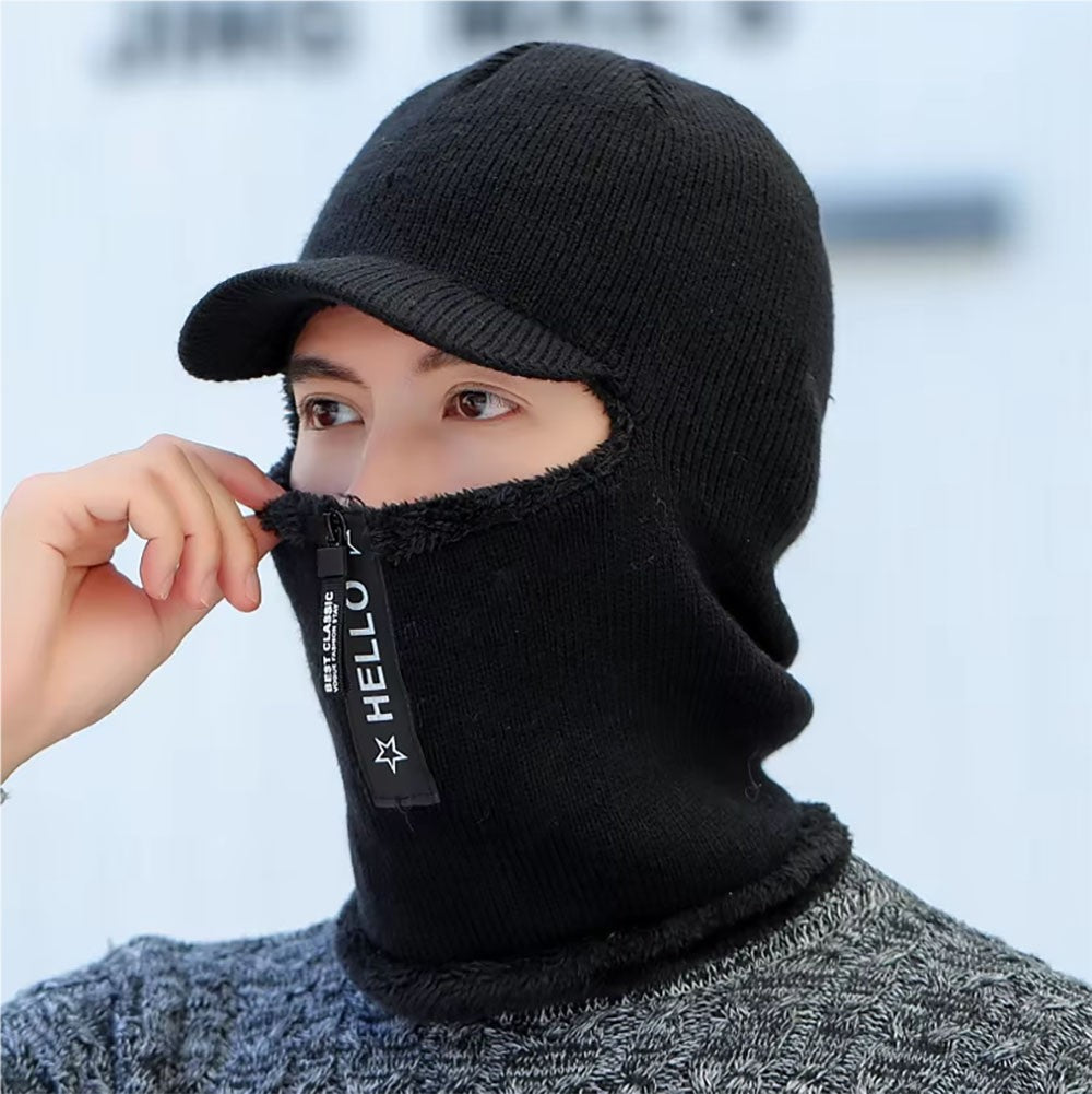 Winter Full Face Ski Mask Balaclava Windproof Fleece Neck Warmer - Black