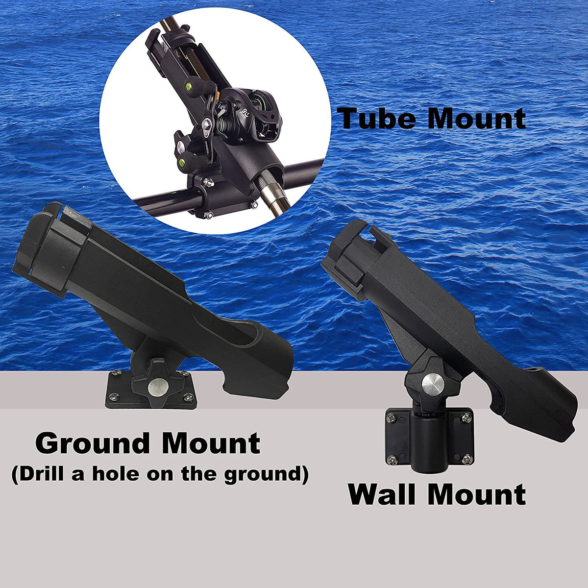 4PCS Adjustable Boat Fishing Rod Holders for Kayak & Boat Side Rail Mount