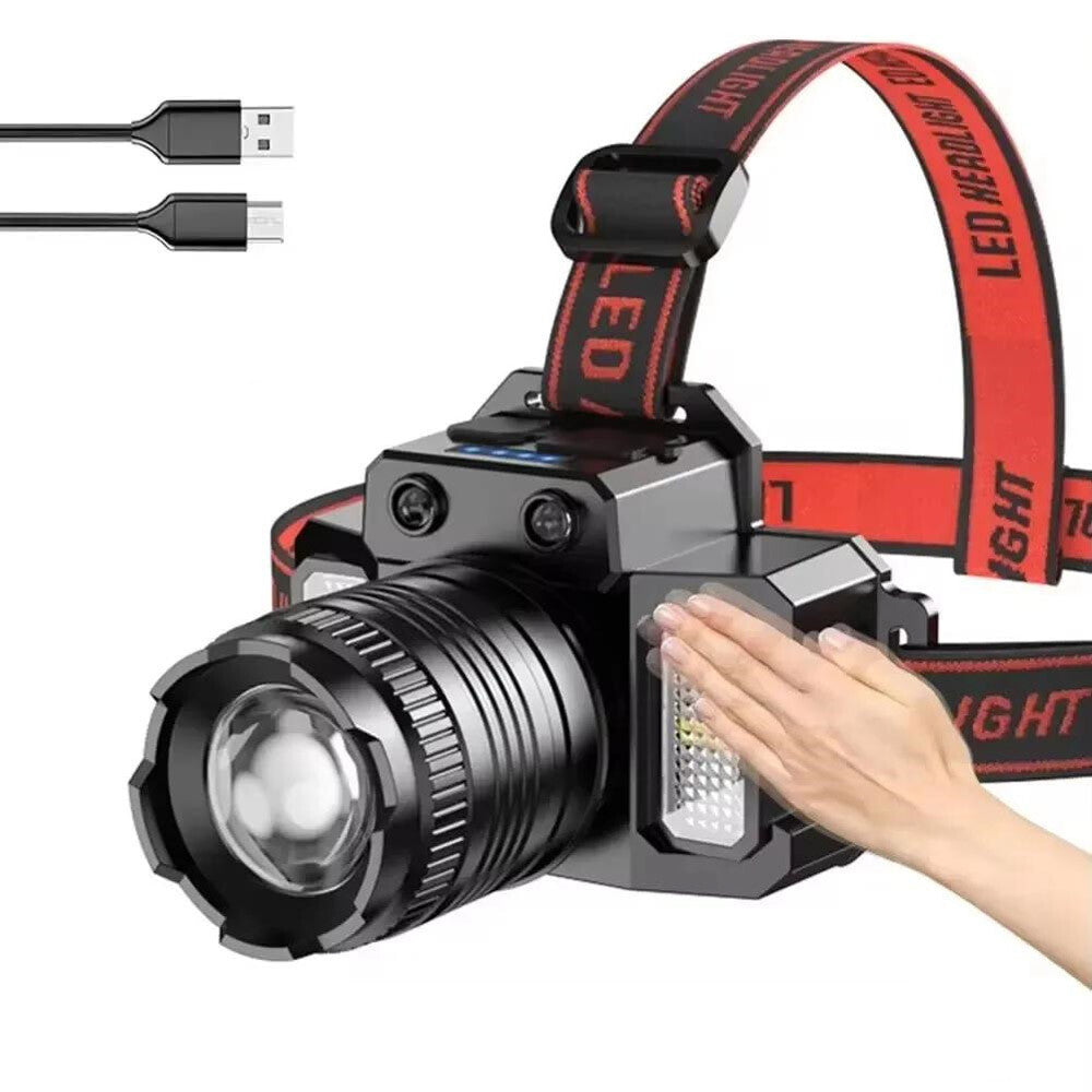 Rechargeable LED Headlamp Flashlight Waterproof Headlight for Outdoor & Work