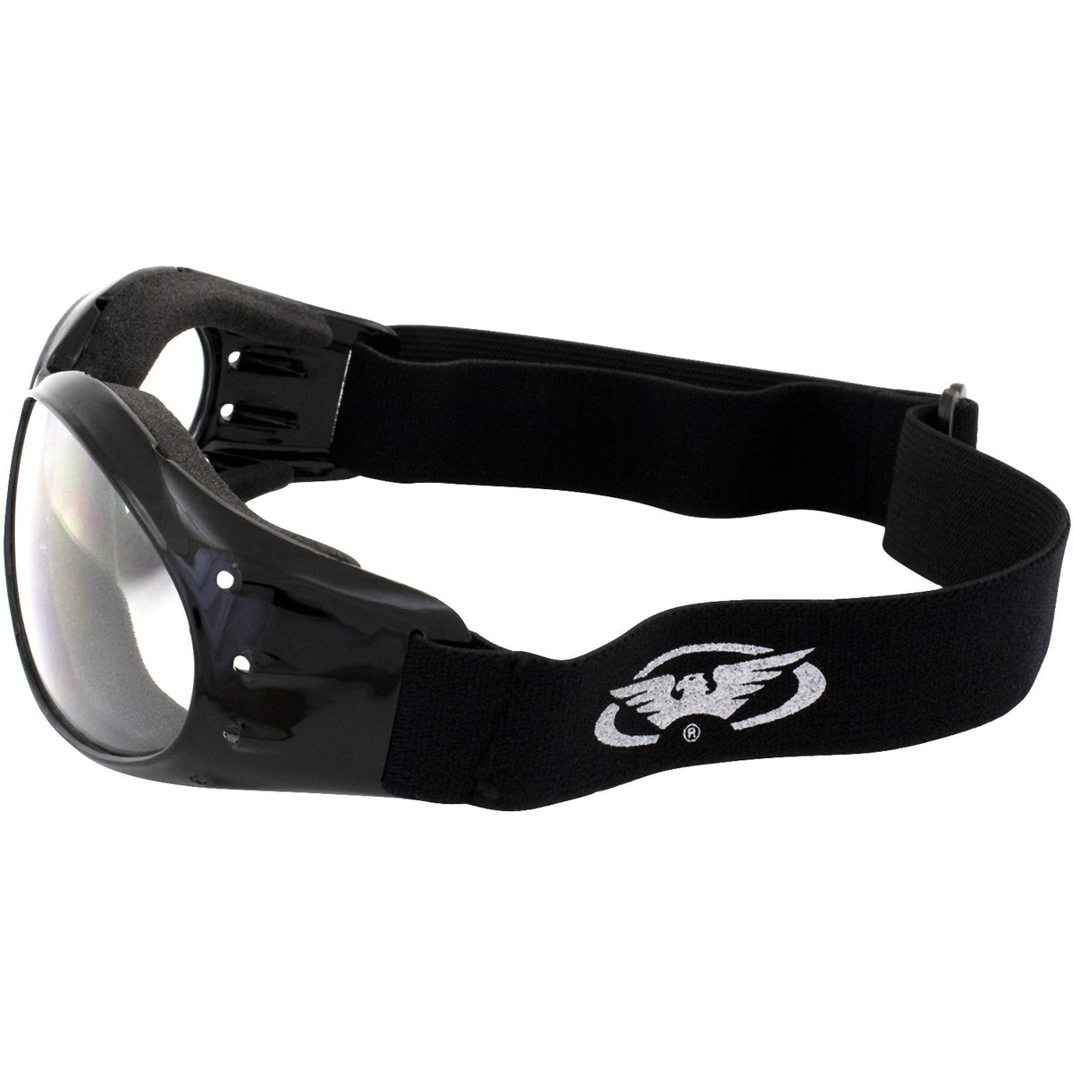 Motorcycle Goggles 2 Pack Black Frame with Clear & Mirror Lenses, Aviator Style
