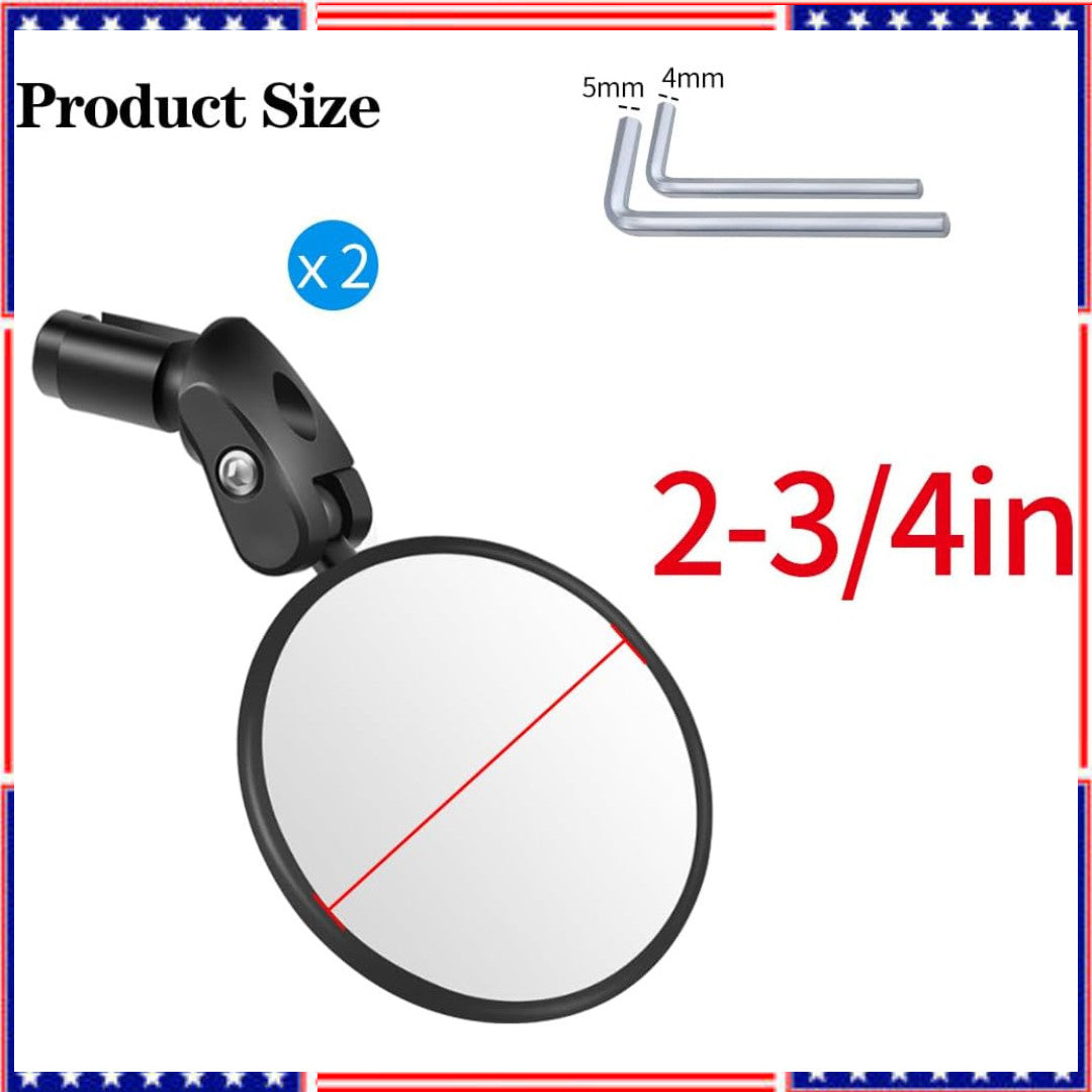 Adjustable Bicycle Rearview Mirror Set - Handlebar Bike Mirrors 2 Pack
