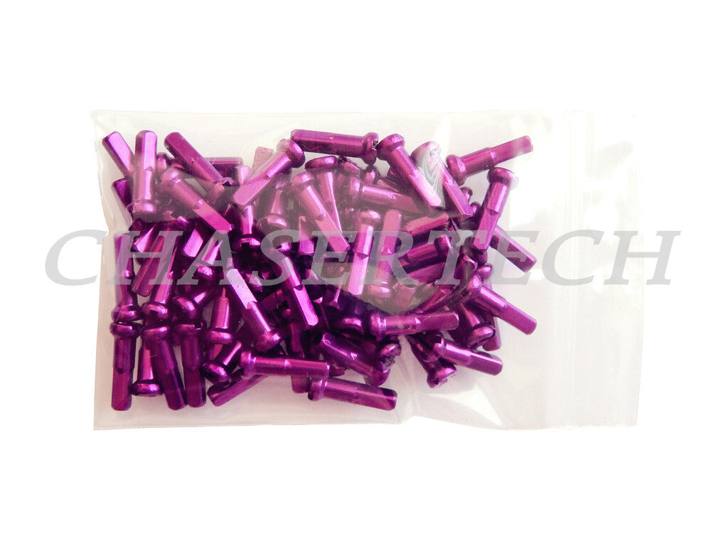 Bicycle Spoke Nipples 7075 Alloy 2.0mm 14G 5/8" Purple 100 Pcs