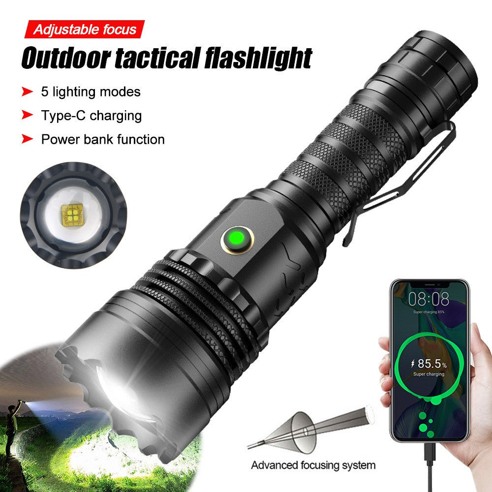 Rechargeable Waterproof Laser LED Flashlight 5 Modes - 50000 Lumens