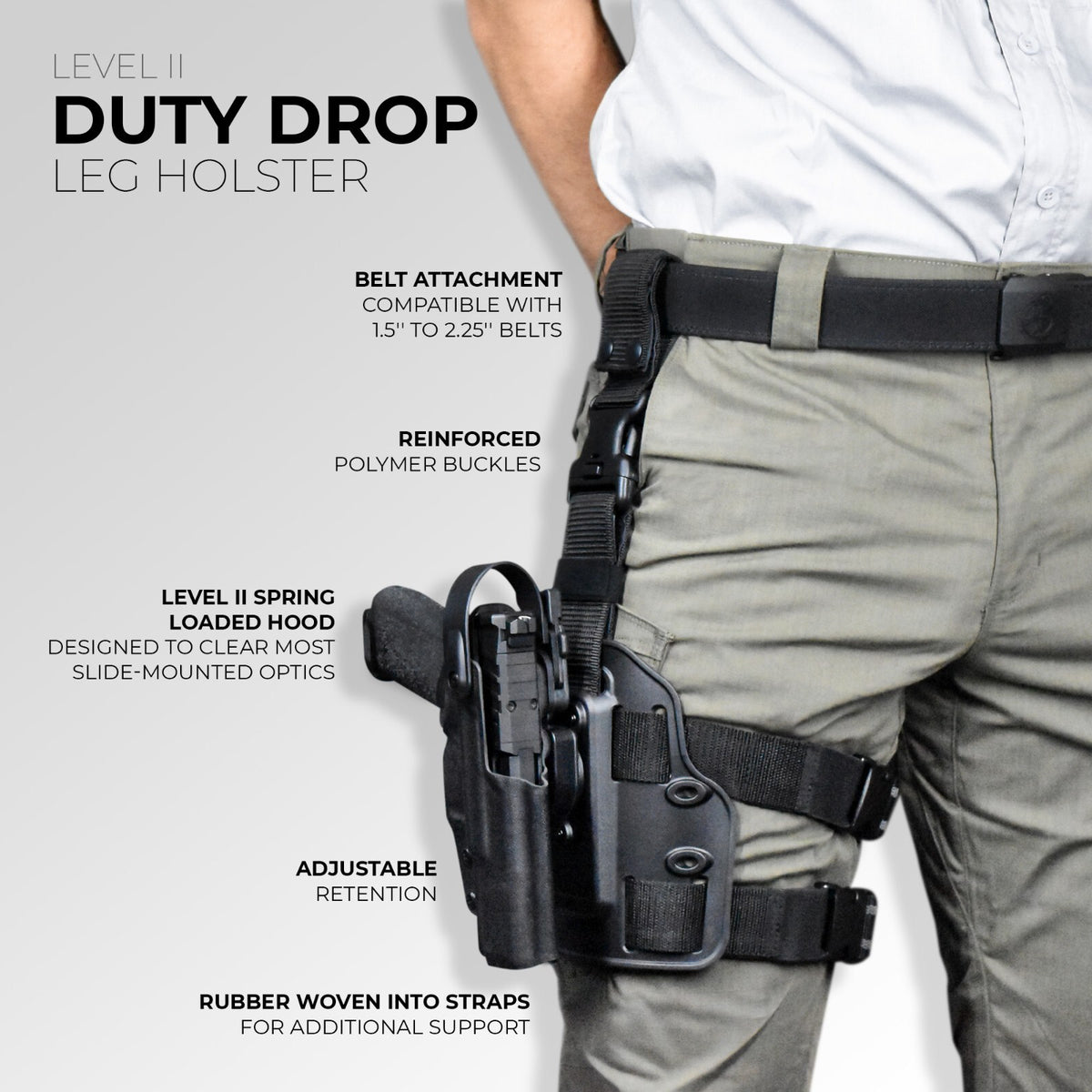 Level 2 Drop Leg Holster for Springfield Echelon 4.5 Inch Pistols - Tactical Duty & Hunting Gear