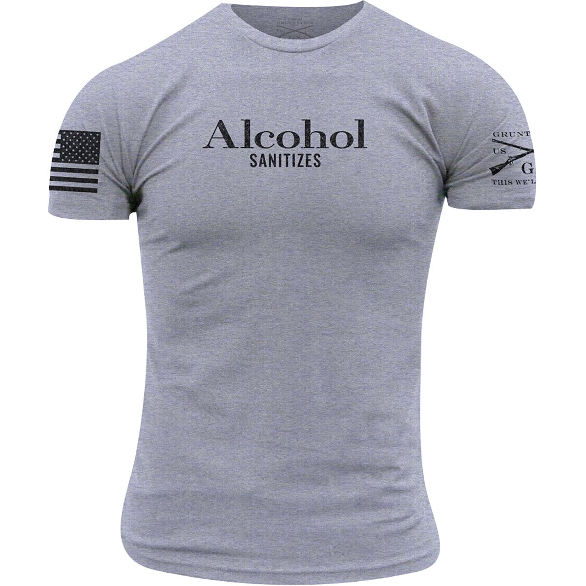 Alcohol Sanitizer T-Shirt - Heather Gray Unisex Casual Tee