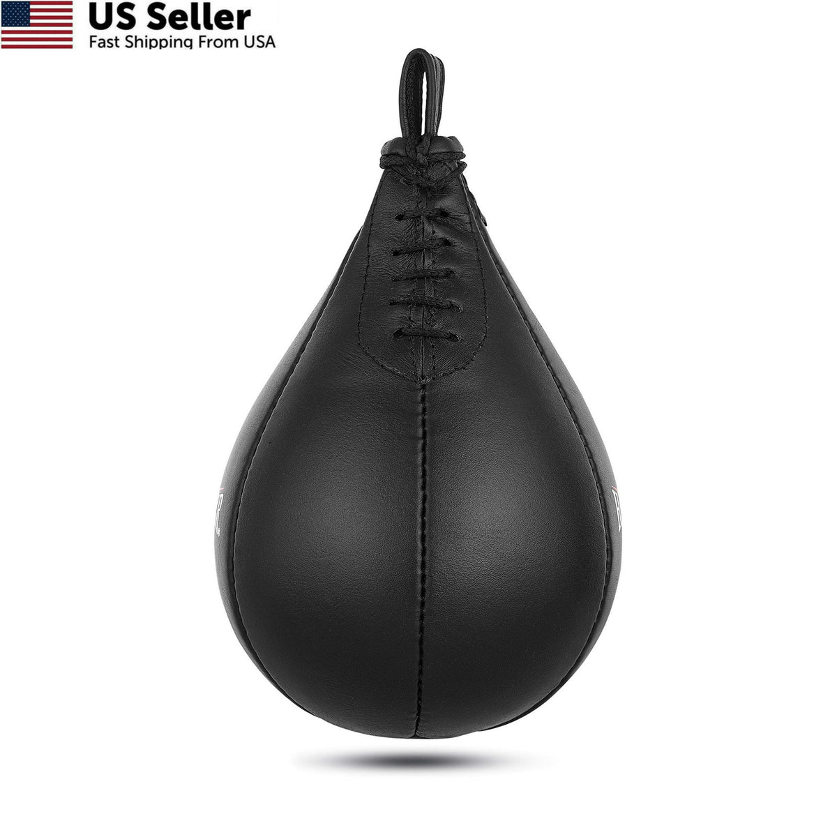 Hunter Leather Speed Bag for Boxing 9.5 x 7 Black Cowhide Punching Bag