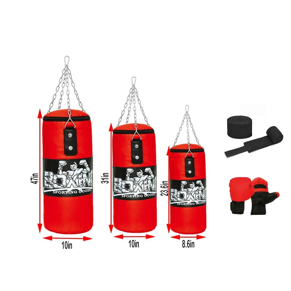 Boxing MMA Training Gloves Set with Chain and Heavy Duty Punching Bag