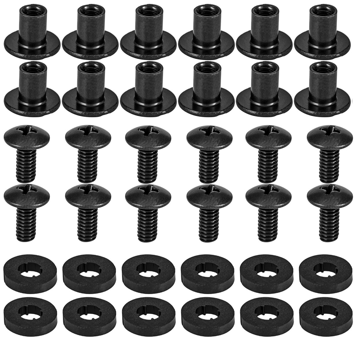 Black Chicago Screws 12 Pack 3/8 Inch for Leather and Kydex Holsters DIY Hardware