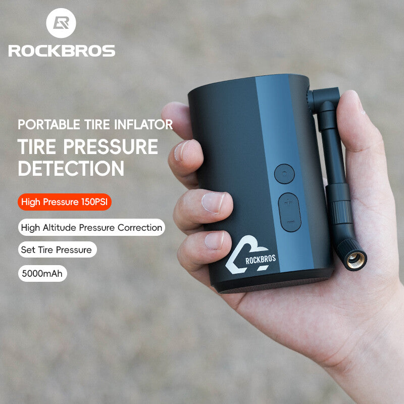 Portable Electric Bike Tire Pump 150PSI Mini Inflator with 5000mAh Battery