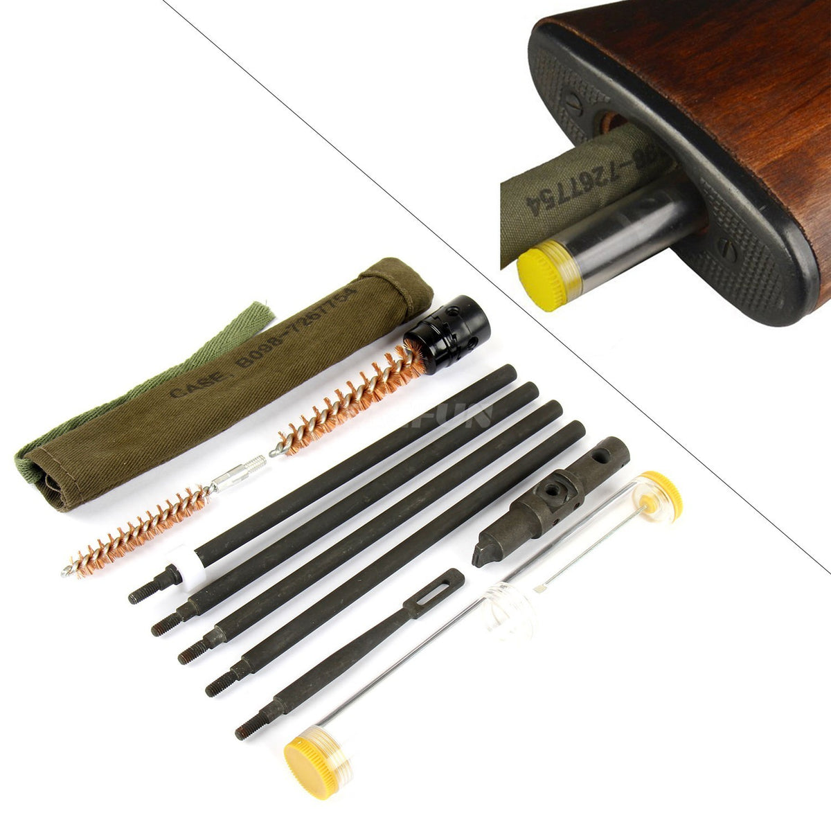 Garand Rifle Cleaning Kit with Multi-Tool and Chamber Brushes