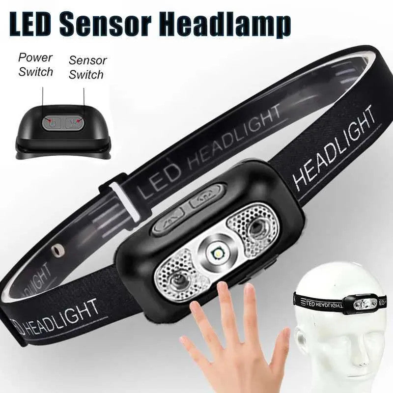 Rechargeable LED Headlamp Waterproof Head Torch for Camping and Outdoor Use