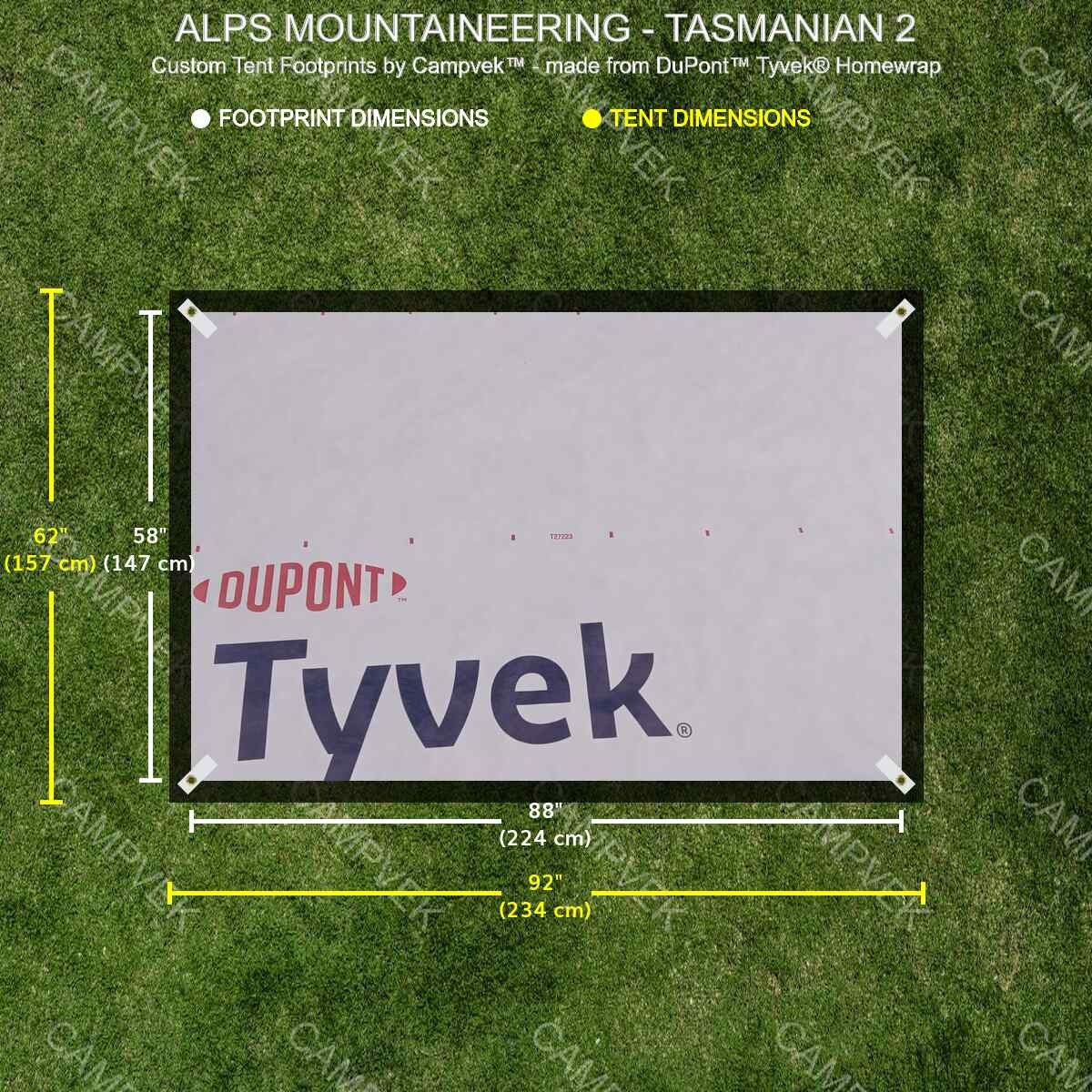 Tent Footprint for ALPS Mountaineering Tasmanian 2 - Tyvek Ground Cover