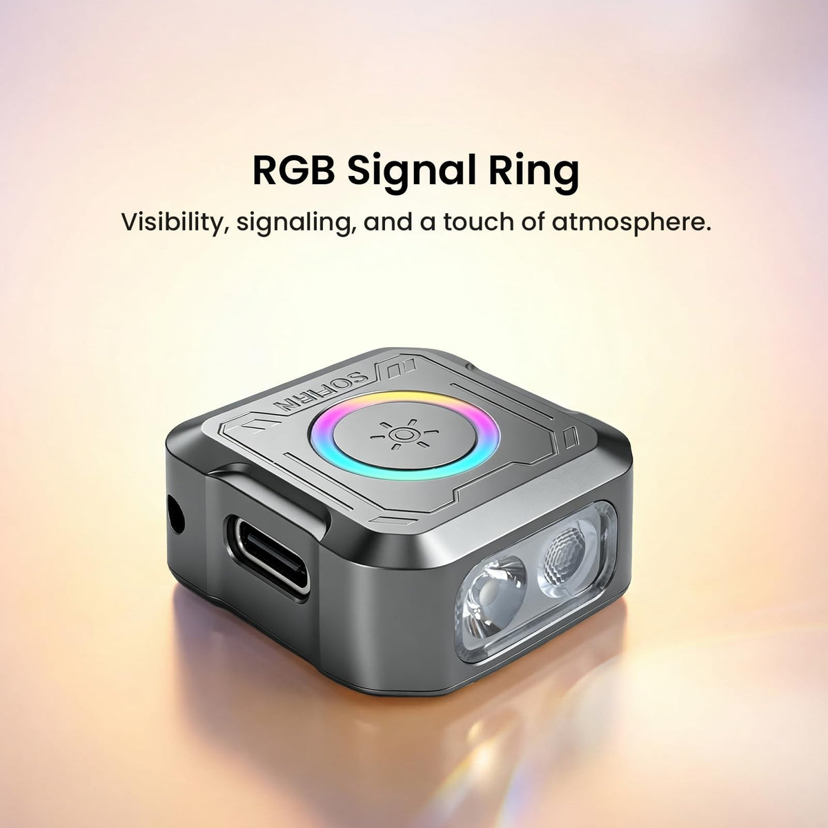 Mini Keychain Flashlight 300LM Rechargeable UV RGB EDC Light