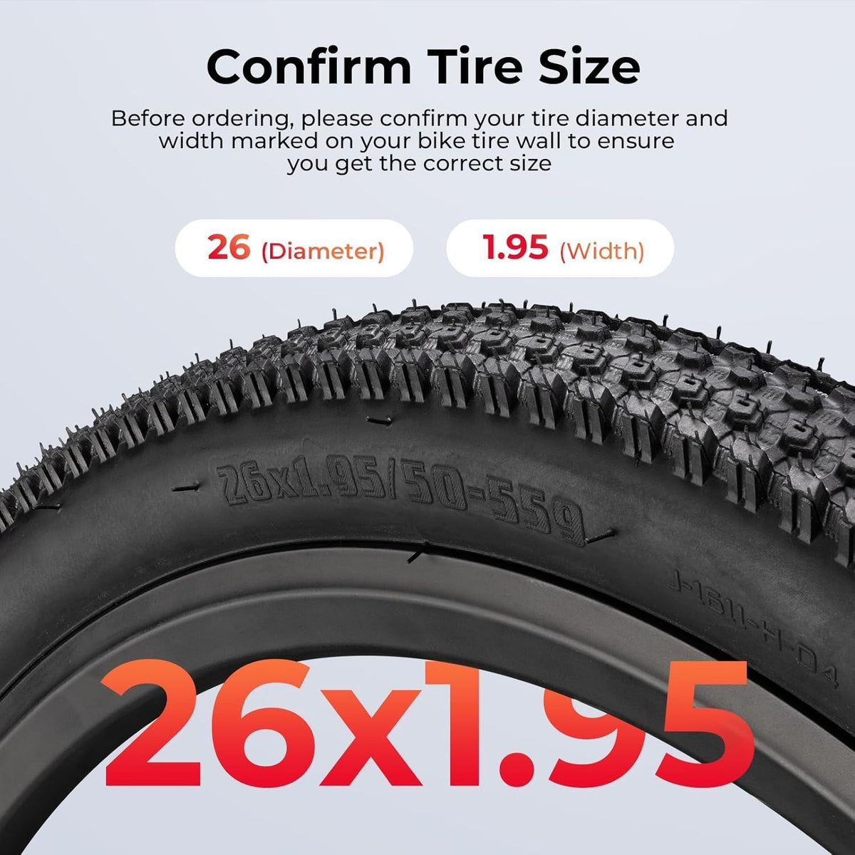 26x1.95 Folding Mountain Bike Tires Off-Road Replacement - JUCEO