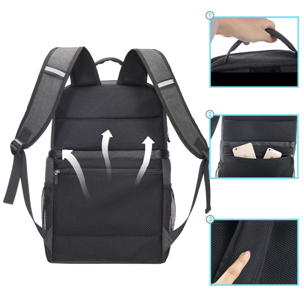 Insulated Cooler Backpack for 26 Cans - Dual Compartment Leakproof Design