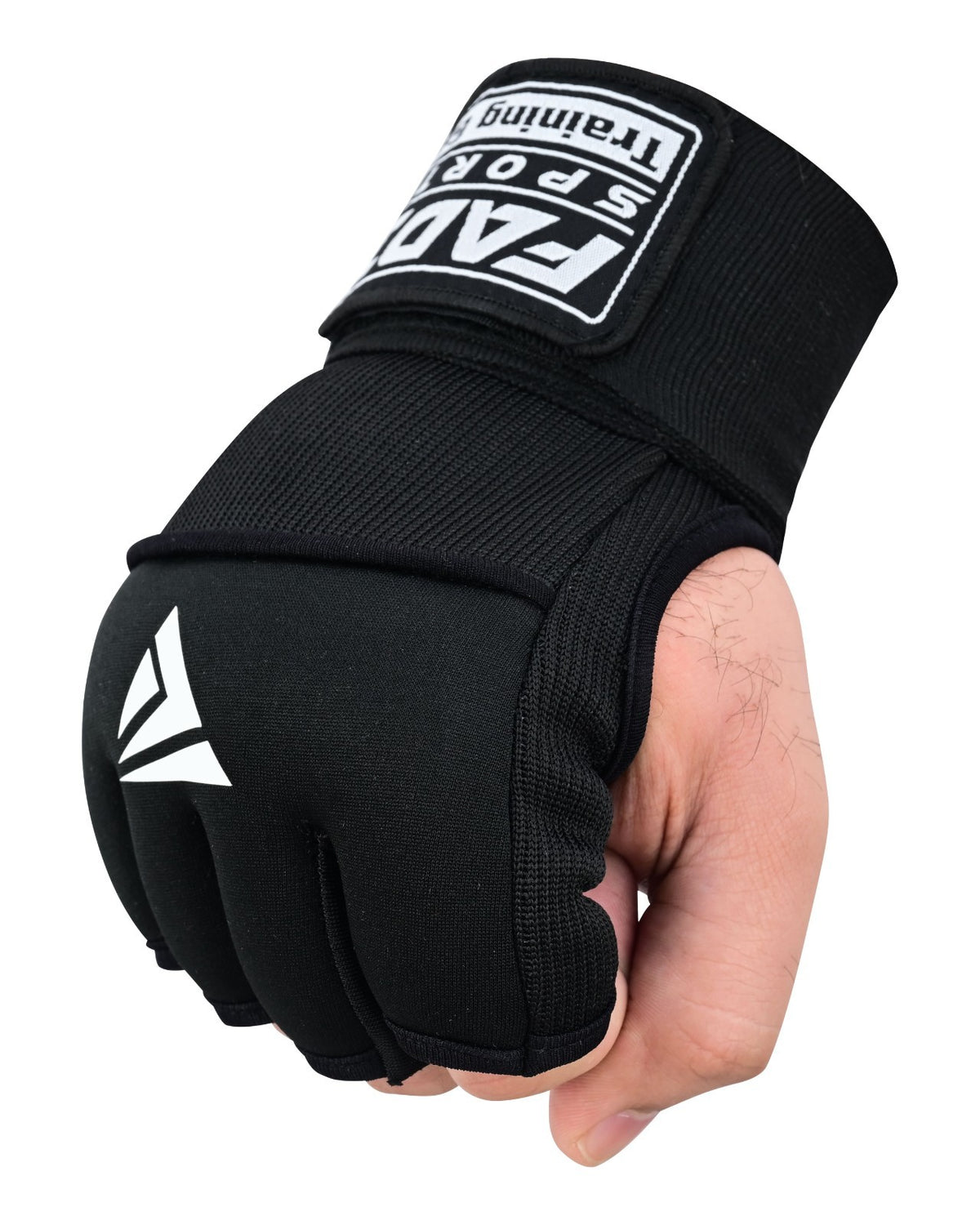 Black Gel Boxing Inner Gloves with Quick Wrap Wrist Support - FADI Sports
