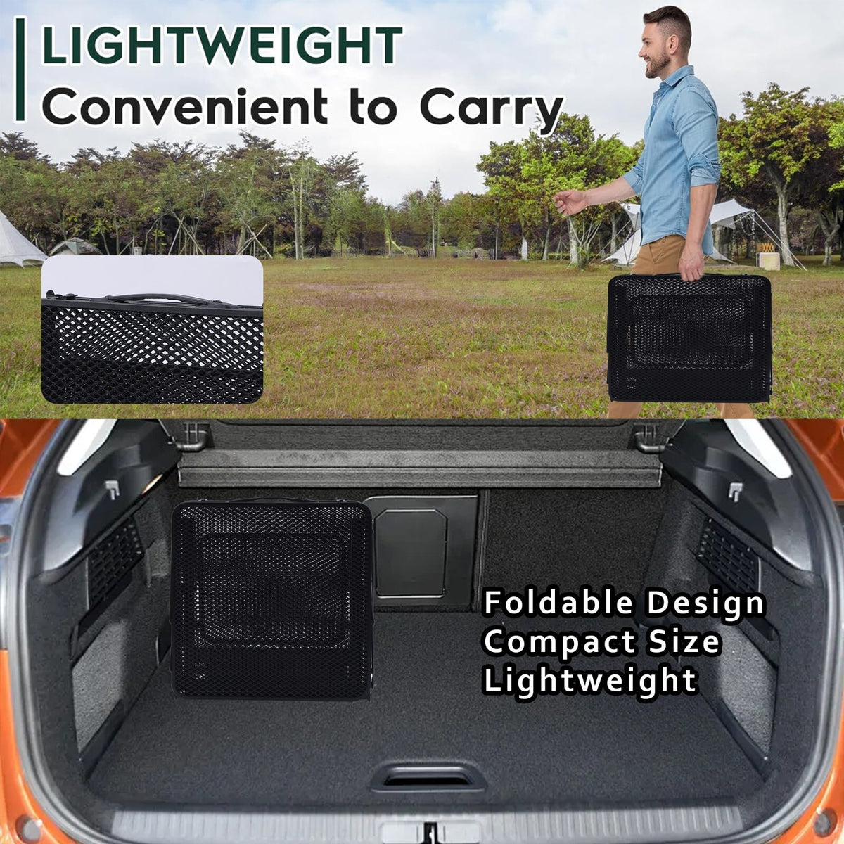 Portable Camping Folding Table with Side Shelves and Storage