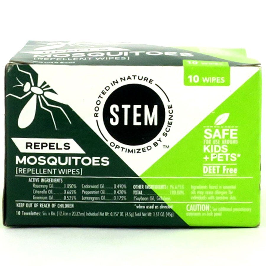 Mosquito Repellent Wipes - Botanical Insect & Bug Spray, 10 Pack