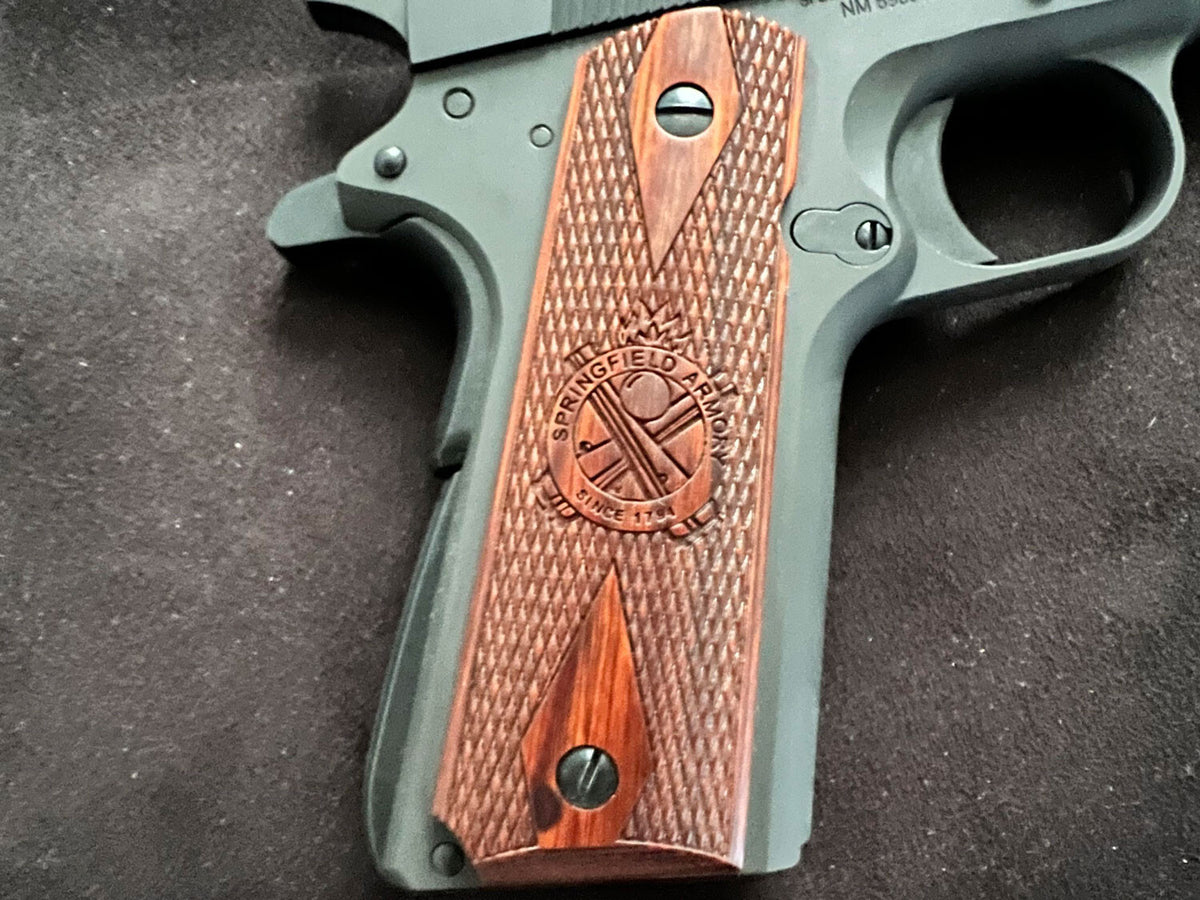 Springfield Armory 1911 Cocobolo Crossed Cannon Grips - Original Factory Pistol Accessories