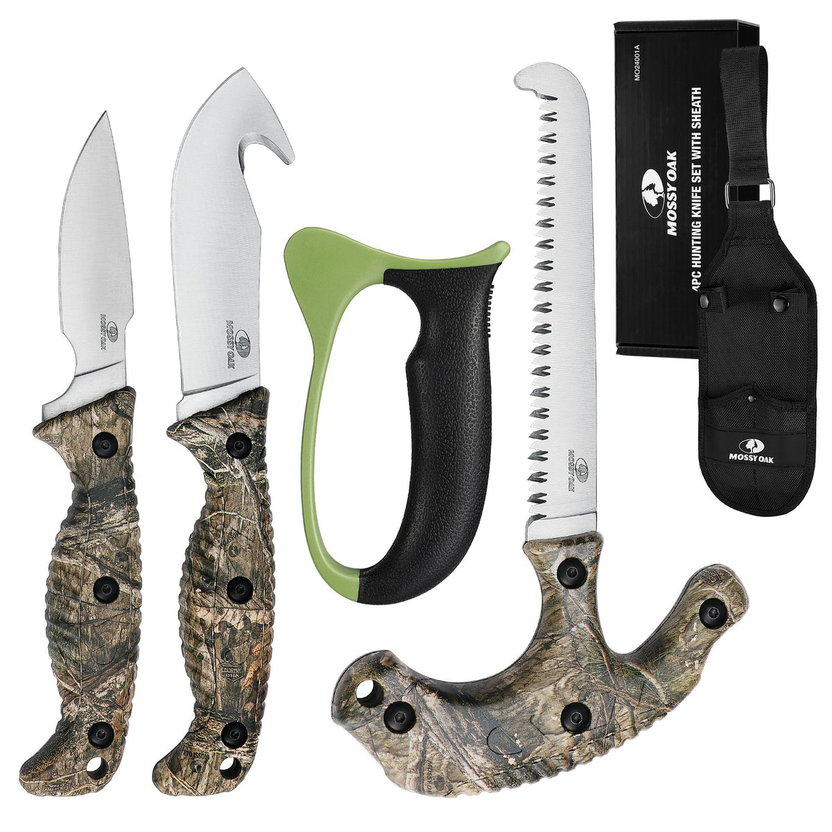 Hunting Field Dressing Kit 4-Piece Knife Set with Portable Sheath for Game Processing