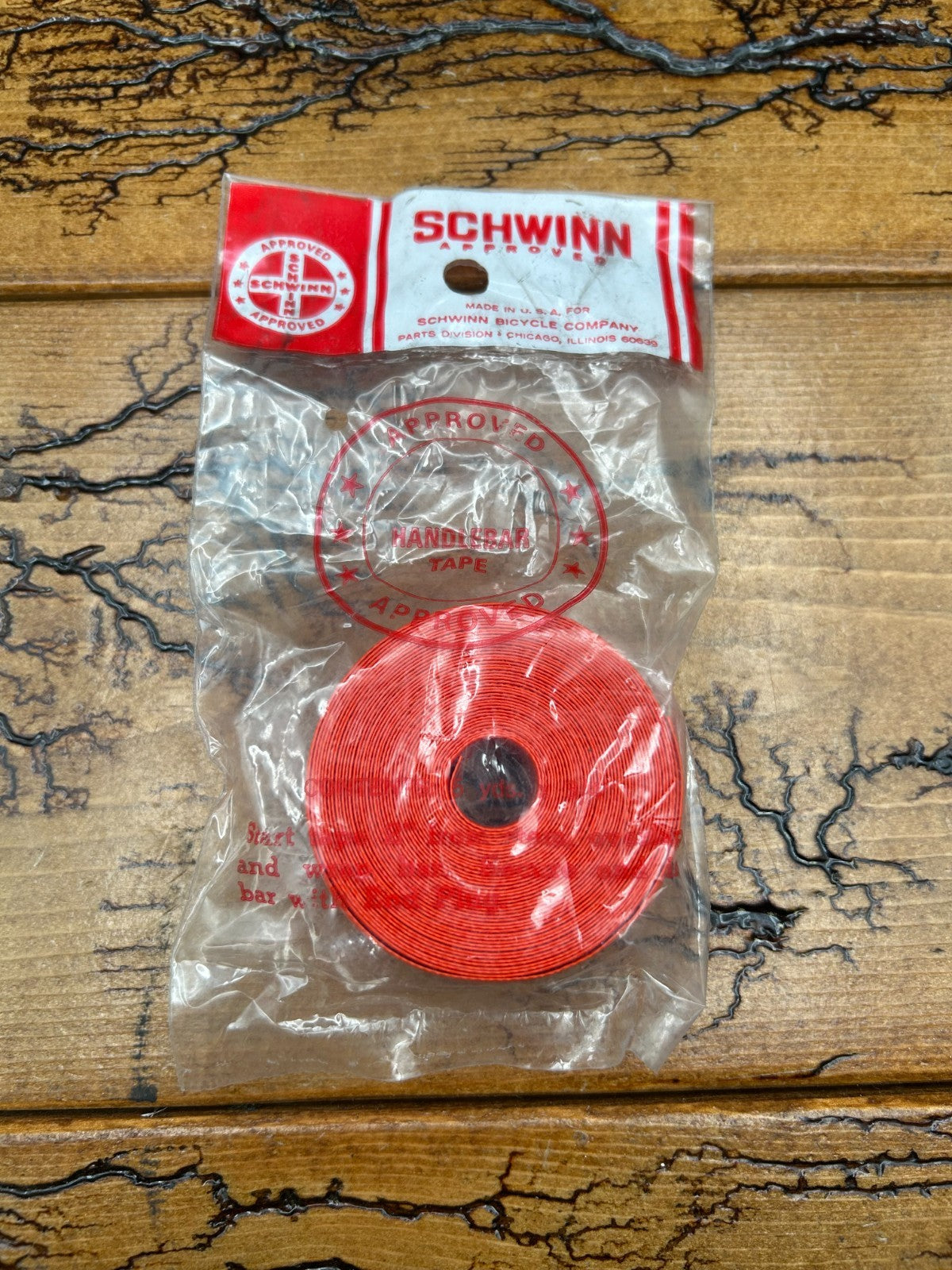Vintage Schwinn Orange Plastic Handlebar Tape Roll - Cycling Accessories