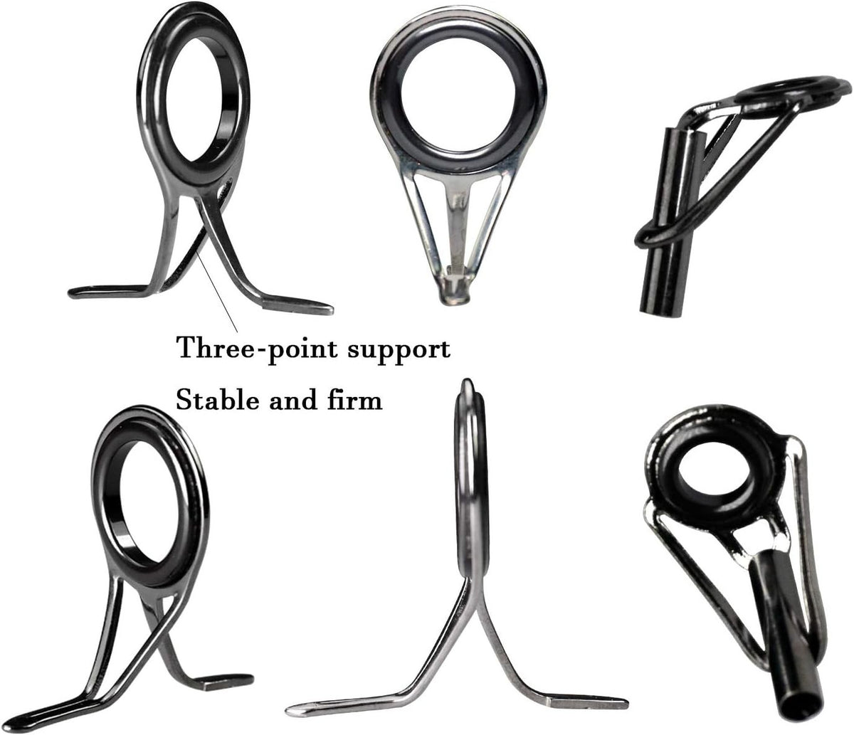 Fishing Rod Tip Repair Kit Stainless Steel Ceramic Ring 6pcs