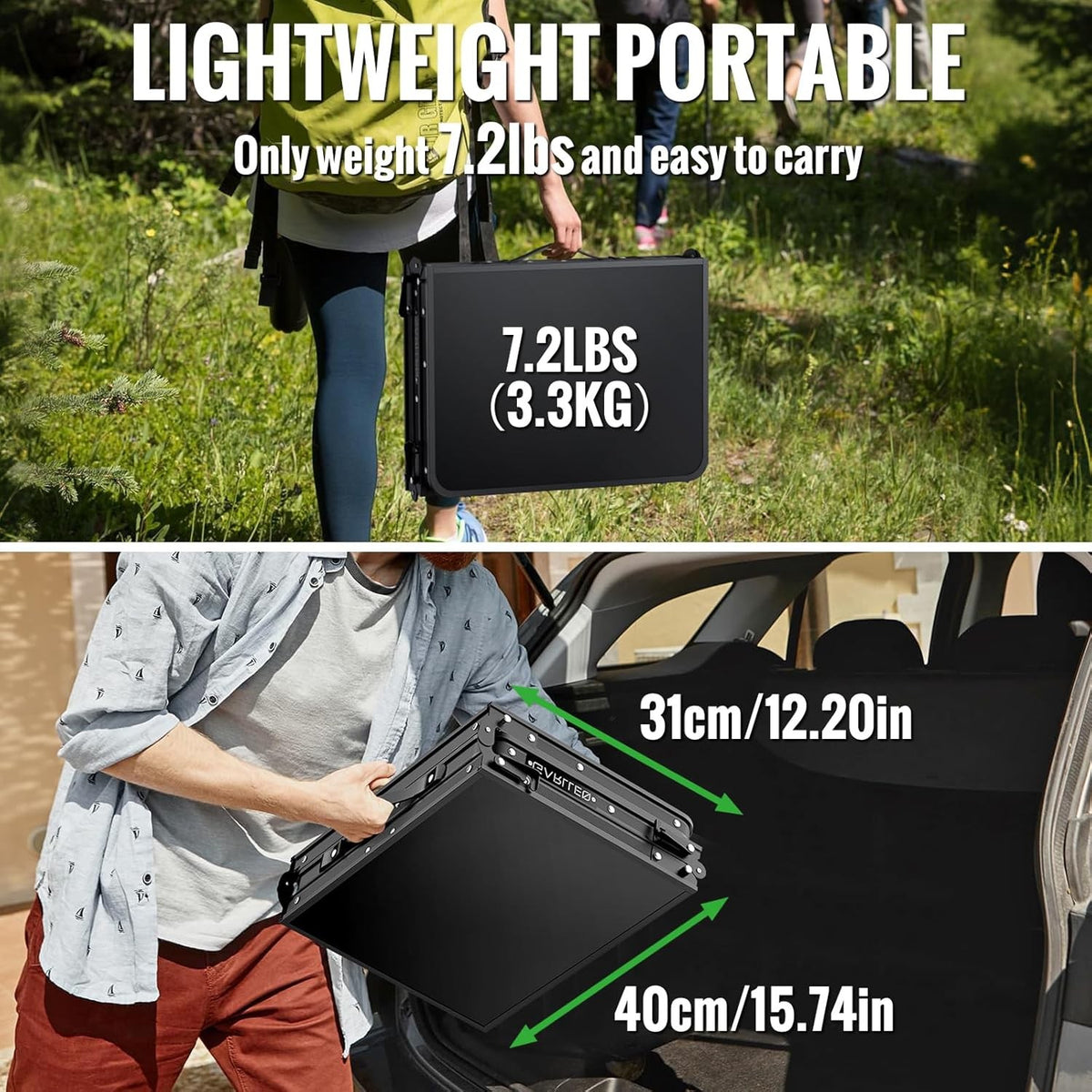 Adjustable Camping Table 66lbs Foldable Aluminum Outdoor Picnic Table for 2-6 Persons