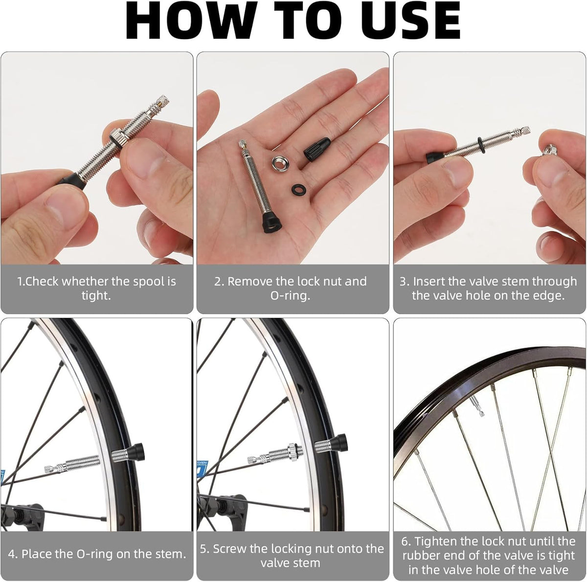 Presta Valve Stems 4 Pack with Core Removal Tool for Tubeless Bike Tires