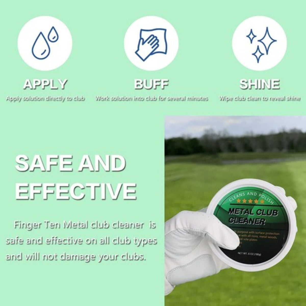 Golf Club Cleaner Kit for Drivers and Irons - Groove Brush Polish & Groove Cleaner